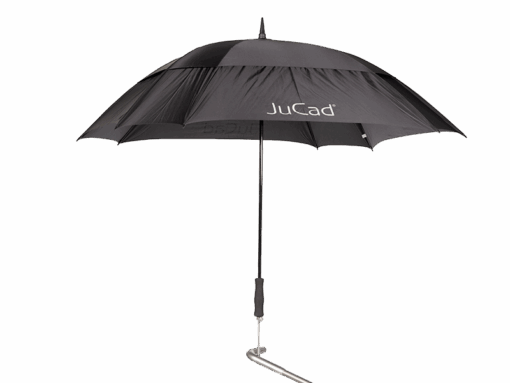 JUCAD TELESCOPIC-UMBRELLA square & windproof with pin, black